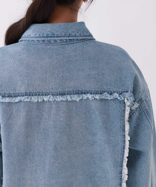 repipi armario（レピピ アルマリオ）の「デニムルーズGジャン（デニムジャケット・キッズ・インディゴブルー/ライトブルー・LARGE/SMALL/MEDIUM）」の8枚目の写真