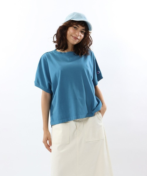 Champion（チャンピオン）の「【Champion/チャンピオン】レディース ショートスリーブTシャツ（Tシャツ/カットソー・レディース・ブルー系その他/ベージュ/ブラック/ダークグリーン系・MEDIUM/LARGE）」の4枚目の写真