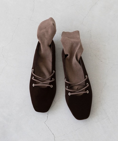 セール】【 新色追加 】レースアップ スクエアトゥ パンプス（パンプス