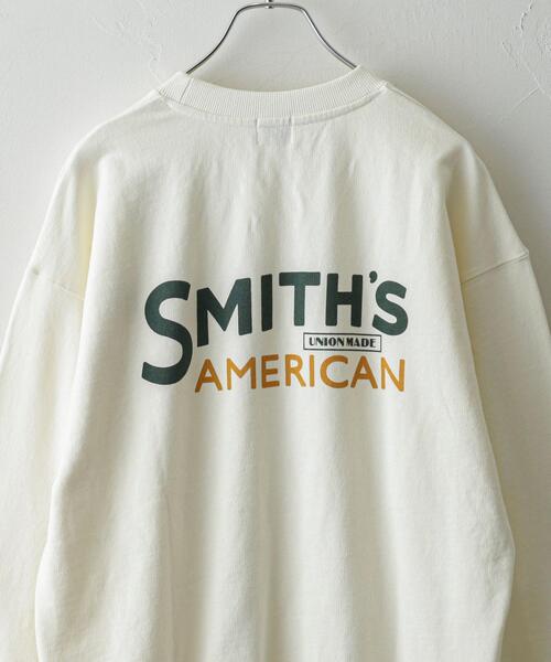 SMITH'S(スミス)の「SMITH'S(スミス)別注ロゴプリントスウェット(スウェット・メンズ・オフホワイト/グレー/ネイビー・S/M/L/XL)」の1枚目の写真