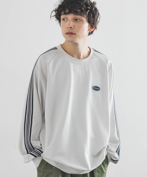 Ridingmania（ライディングマニア）の「【Ridingmania/ライディングマニア】サイドラインジャージ/ロゴワッペンプルオーバークルーネック（スウェット・メンズ・ブラック/グリーン/ホワイト/オリーブ・LARGE/MEDIUM）」の2枚目の写真