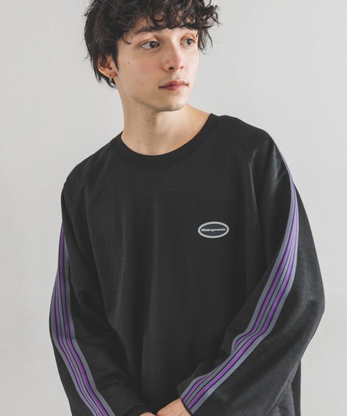 Ridingmania（ライディングマニア）の「【Ridingmania/ライディングマニア】サイドラインジャージ/ロゴワッペンプルオーバークルーネック（スウェット・メンズ・ブラック/グリーン/ホワイト/オリーブ・LARGE/MEDIUM）」の3枚目の写真