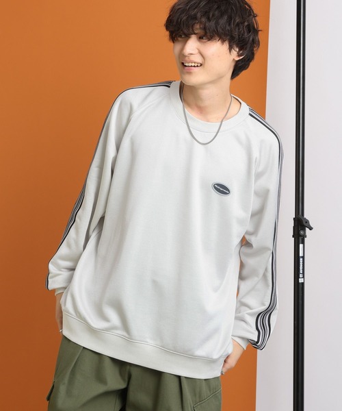 Ridingmania（ライディングマニア）の「【Ridingmania/ライディングマニア】サイドラインジャージ/ロゴワッペンプルオーバークルーネック（スウェット・メンズ・ブラック/グリーン/ホワイト/オリーブ・LARGE/MEDIUM）」の7枚目の写真