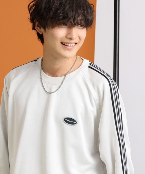 Ridingmania（ライディングマニア）の「【Ridingmania/ライディングマニア】サイドラインジャージ/ロゴワッペンプルオーバークルーネック（スウェット・メンズ・ブラック/グリーン/ホワイト/オリーブ・LARGE/MEDIUM）」の9枚目の写真