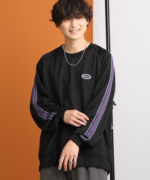 Ridingmania（ライディングマニア）の「【Ridingmania/ライディングマニア】サイドラインジャージ/ロゴワッペンプルオーバークルーネック（スウェット・メンズ・ブラック/グリーン/ホワイト/オリーブ・LARGE/MEDIUM）」の11枚目の写真