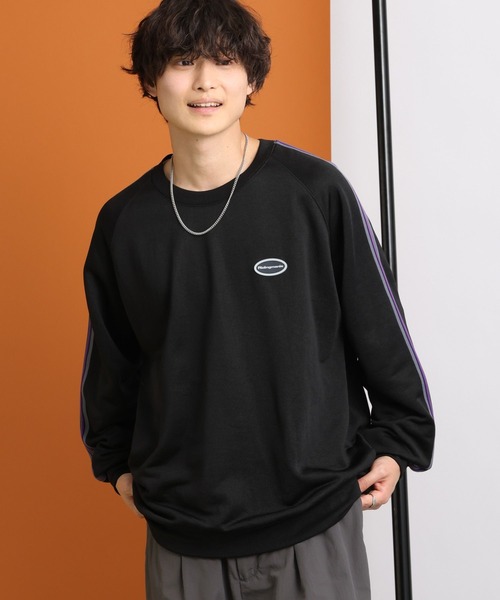 Ridingmania（ライディングマニア）の「【Ridingmania/ライディングマニア】サイドラインジャージ/ロゴワッペンプルオーバークルーネック（スウェット・メンズ・ブラック/グリーン/ホワイト/オリーブ・LARGE/MEDIUM）」の12枚目の写真