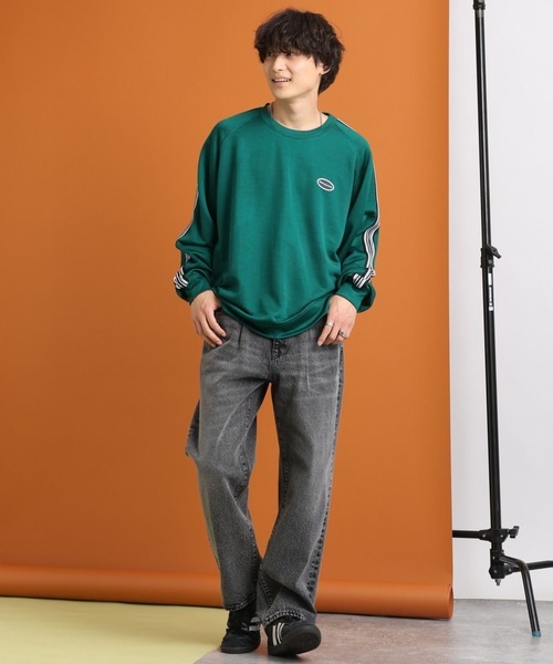 Ridingmania（ライディングマニア）の「【Ridingmania/ライディングマニア】サイドラインジャージ/ロゴワッペンプルオーバークルーネック（スウェット・メンズ・ブラック/グリーン/ホワイト/オリーブ・LARGE/MEDIUM）」の14枚目の写真