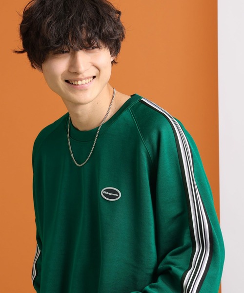 Ridingmania（ライディングマニア）の「【Ridingmania/ライディングマニア】サイドラインジャージ/ロゴワッペンプルオーバークルーネック（スウェット・メンズ・ブラック/グリーン/ホワイト/オリーブ・LARGE/MEDIUM）」の17枚目の写真