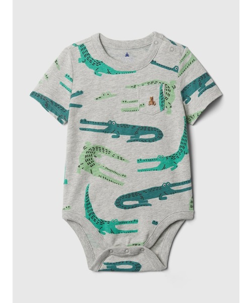 GAP(ギャップ)の「ストライプ ポケット ボディスーツ (ベビー)(ロンパース・キッズ・ホワイト×ブルー/グレー・0-3M/3-6M/6-12M/12-18M/18-24M)」の2枚目の写真