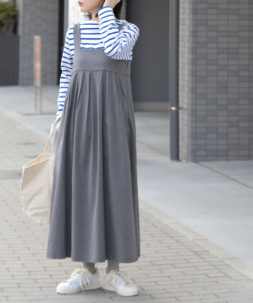 FORK&SPOON（フォークアンドスプーン）の「FORK&SPOON　ウエストスイッチジャンパースカート（ワンピース・レディース・ブラック/グレー系その他・1/2）」の21枚目の写真