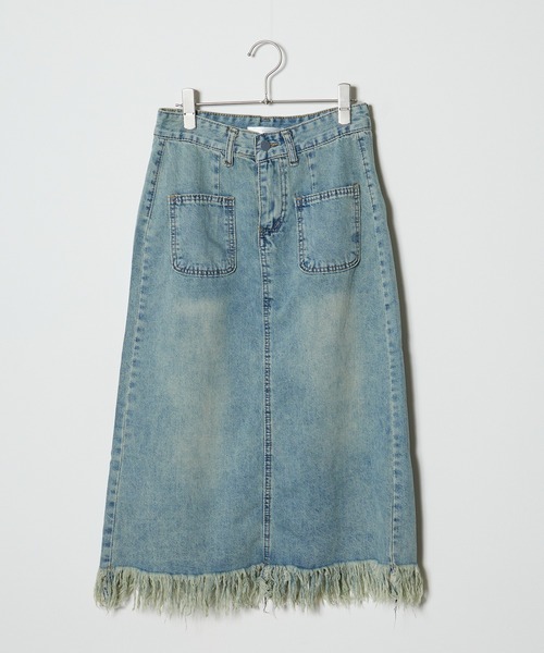 ROOPTOKYO(ループトウキョウ)の「▲Fringe Long Denim Skirt / フリンジロングデニムスカート(デニムスカート・レディース・ブルー・S/M/L)」の14枚目の写真
