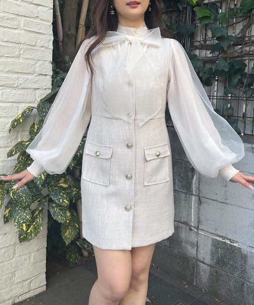 INGNI（イング）の「Vネックツイード／ジャンスカ（ジャンパースカート・レディース・ホワイト系その他5/ホワイト系その他7/ブラック系その他2・M）」の8枚目の写真