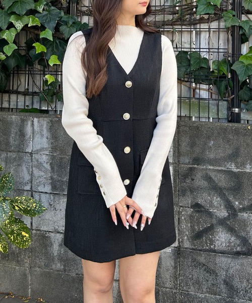 INGNI（イング）の「Vネックツイード／ジャンスカ（ジャンパースカート・レディース・ホワイト系その他5/ホワイト系その他7/ブラック系その他2・M）」の18枚目の写真