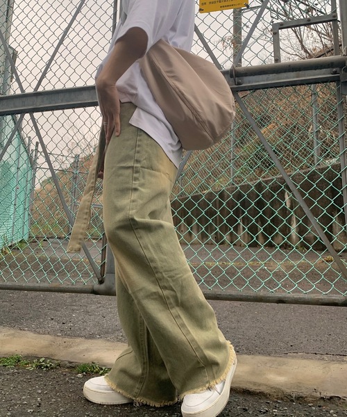 SHEPP（シープ）の「ウエストベルト ブラストワイドフリンジデニム（デニムパンツ・メンズ・ブルー/ブラウン・M/L/XL）」の16枚目の写真