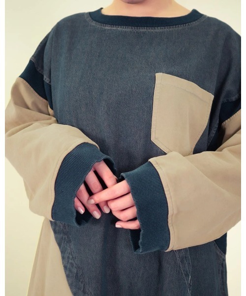 go slow caravan（ゴースローキャラバン）の「mililopiulu/ミリロピュール　ガーメントダイ切替ワンピース（ワンピース・レディース・カーキ/パープル/ベージュ・FREE）」の6枚目の写真