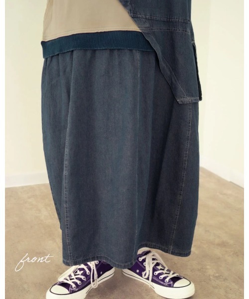 go slow caravan（ゴースローキャラバン）の「mililopiulu/ミリロピュール　ガーメントダイ切替ワンピース（ワンピース・レディース・カーキ/パープル/ベージュ・FREE）」の14枚目の写真