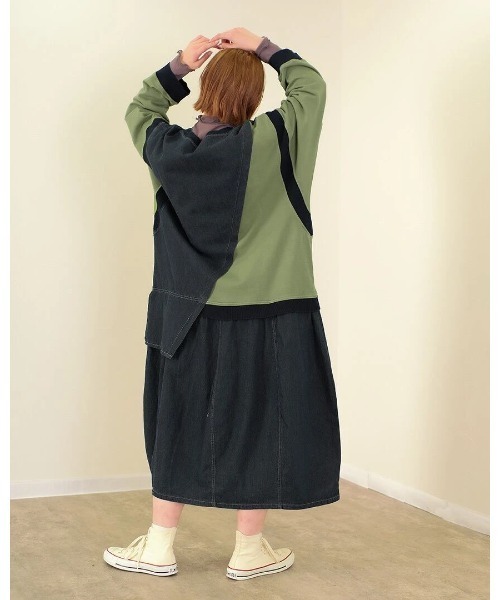 go slow caravan（ゴースローキャラバン）の「mililopiulu/ミリロピュール　ガーメントダイ切替ワンピース（ワンピース・レディース・カーキ/パープル/ベージュ・FREE）」の11枚目の写真