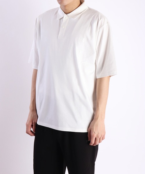 FILA(フィラ)の「FILA 接触冷感 ストレッチ リラックス 半袖ポロシャツ(ポロシャツ・メンズ・オフホワイト/ネイビー/サックスブルー・LL/L/M)」の7枚目の写真