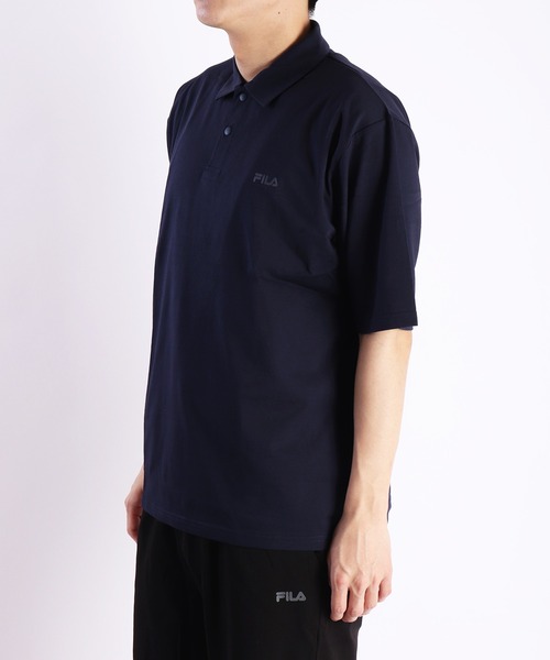 FILA(フィラ)の「FILA 接触冷感 ストレッチ リラックス 半袖ポロシャツ(ポロシャツ・メンズ・オフホワイト/ネイビー/サックスブルー・LL/L/M)」の11枚目の写真