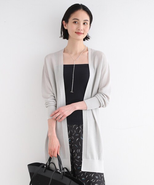 【セール】【洗える】ペーパーヤーン着流しニットカーディガン（カーディガン/ボレロ）｜INDIVI（インディヴィ） 5,963円