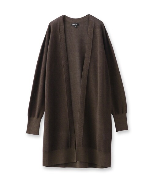 INDIVI（インディヴィ）の「◆【洗える】ペーパーヤーン着流しニットカーディガン（カーディガン/ボレロ・レディース・ライトグレー/ナチュラル/ブラウン系その他/ネイビー・05/13/15 /19/34/38）」の5枚目の写真