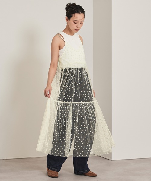 miette(ミエット)の「ハートフロッキーチュールキャミワンピース(ワンピース・レディース・ブラック/ホワイト系その他・FREE)」の14枚目の写真