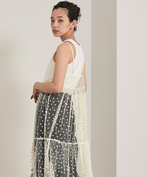miette(ミエット)の「ハートフロッキーチュールキャミワンピース(ワンピース・レディース・ブラック/ホワイト系その他・FREE)」の11枚目の写真
