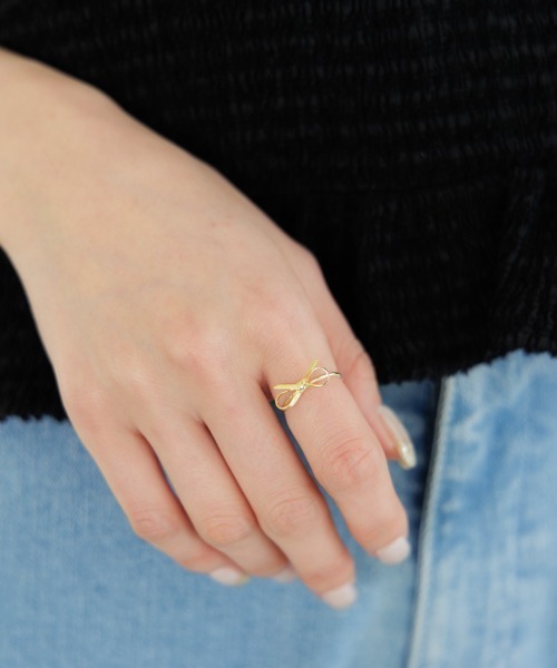 flower（フラワー）の「リボンリング（リング・レディース・ゴールド・FREE）」の4枚目の写真