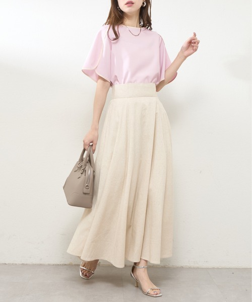 natural couture(ナチュラルクチュール)の「綿麻ハイウエストサーキュラースカート(スカート・レディース・イエロー/ドット/ライトベージュ/ブラック/ブルー・MEDIUM/LARGE)」の19枚目の写真