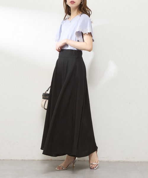 natural couture(ナチュラルクチュール)の「綿麻ハイウエストサーキュラースカート(スカート・レディース・イエロー/ドット/ライトベージュ/ブラック/ブルー・MEDIUM/LARGE)」の9枚目の写真