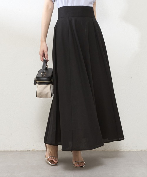 natural couture(ナチュラルクチュール)の「綿麻ハイウエストサーキュラースカート(スカート・レディース・イエロー/ドット/ライトベージュ/ブラック/ブルー・MEDIUM/LARGE)」の8枚目の写真