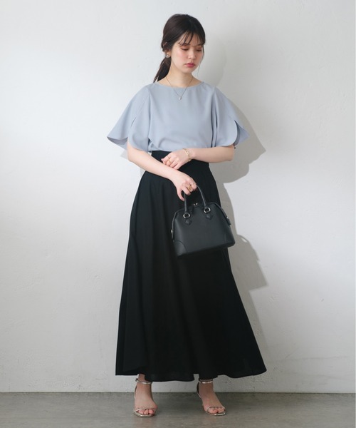 natural couture(ナチュラルクチュール)の「綿麻ハイウエストサーキュラースカート(スカート・レディース・イエロー/ドット/ライトベージュ/ブラック/ブルー・MEDIUM/LARGE)」の15枚目の写真