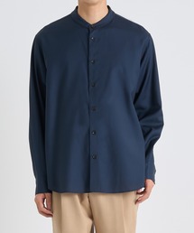 【THE TOKYO/ザトウキョウ】Active Washable Wool Band Collar L/S Shirt/アクティブウールバンドカラーL/Sシャツ