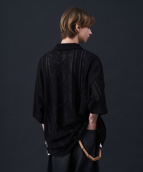 KUUUPY(クーピー)の「Cool Elegance Short Sleeve Lace Shirt - クールエレガンス半袖レースシャツ(シャツ/ブラウス・メンズ・ブルー/ブラック・LARGE/MEDIUM/SMALL)」の8枚目の写真