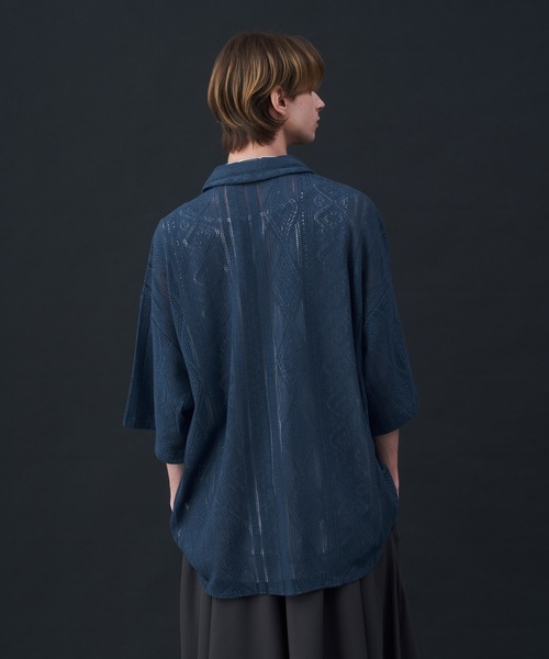KUUUPY(クーピー)の「Cool Elegance Short Sleeve Lace Shirt - クールエレガンス半袖レースシャツ(シャツ/ブラウス・メンズ・ブルー/ブラック・LARGE/MEDIUM/SMALL)」の17枚目の写真