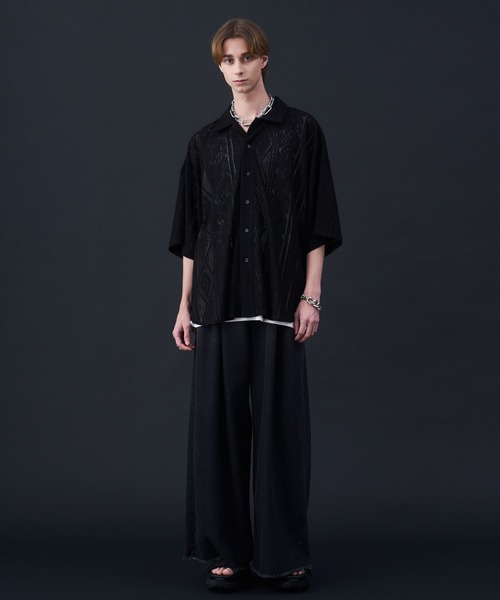 KUUUPY(クーピー)の「Cool Elegance Short Sleeve Lace Shirt - クールエレガンス半袖レースシャツ(シャツ/ブラウス・メンズ・ブルー/ブラック・LARGE/MEDIUM/SMALL)」の21枚目の写真