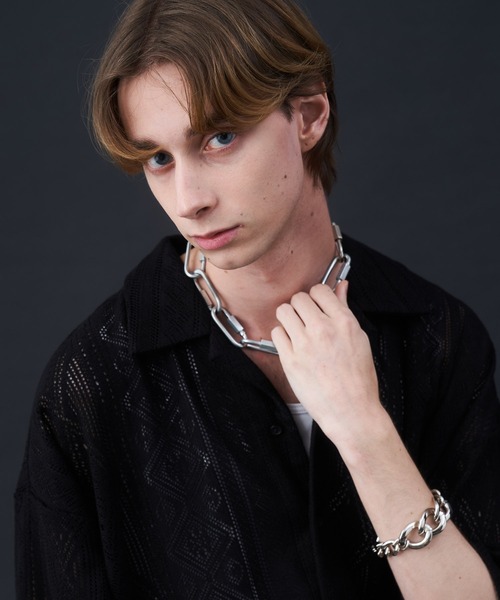 KUUUPY(クーピー)の「Cool Elegance Short Sleeve Lace Shirt - クールエレガンス半袖レースシャツ(シャツ/ブラウス・メンズ・ブルー/ブラック・LARGE/MEDIUM/SMALL)」の11枚目の写真