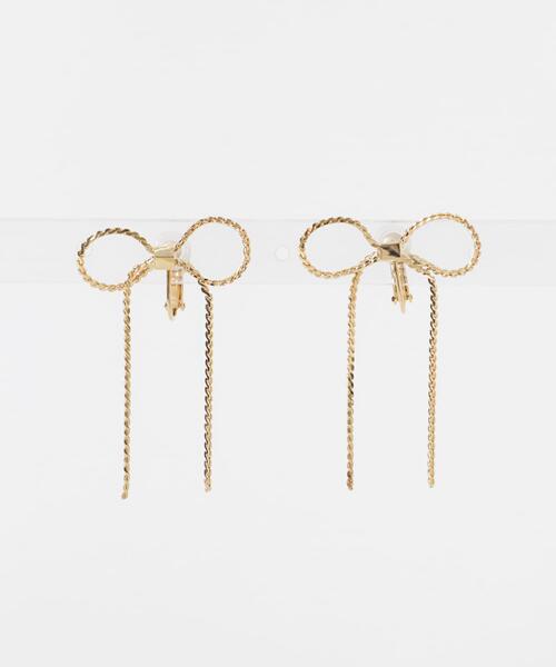 SMELLY(スメリー)の「チェーンリボンイヤリング(イヤリング・レディース・シルバー/ゴールド・-)」の7枚目の写真