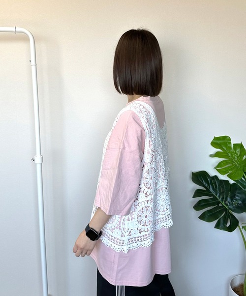 CRB(シーアールビー)の「クロシェ編ベスト(ベスト・レディース・アイボリー/オフホワイト/ブラック/ライム/ライトグリーン/ブラウン・F)」の19枚目の写真