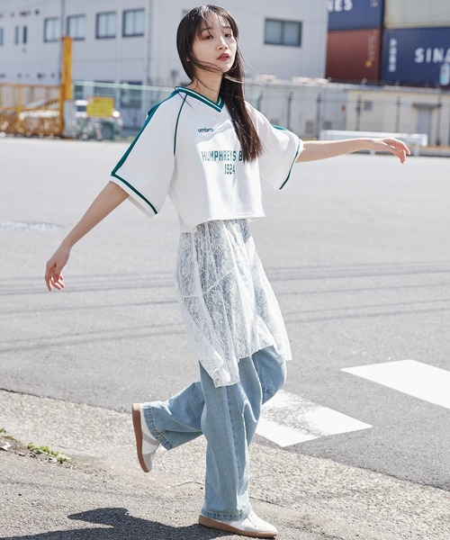 UMBRO（アンブロ）の「∴WEGO/別注UMBROサッカーショートシャツ（Tシャツ/カットソー・レディース・ホワイト/レッド・FREE）」の15枚目の写真