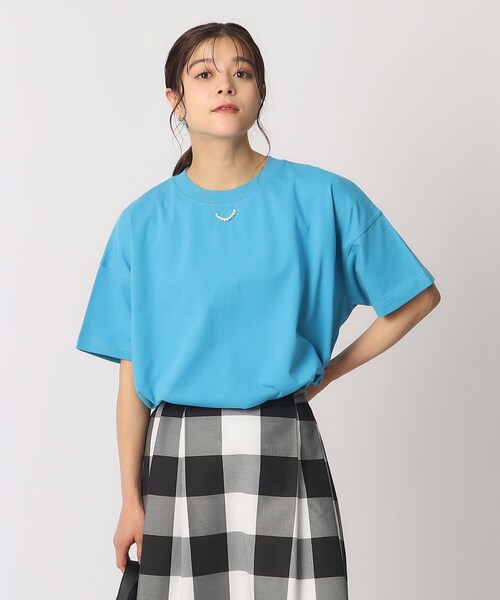 DRESKIP（ドレスキップ）の「◆【遮熱/UVカット】AIR SHIELD ゆるTシャツ（Tシャツ/カットソー・レディース・オフホワイト/ブラック系1/オレンジ/ライトブルー/ブラック/ライトベージュ・04/03/02）」の11枚目の写真