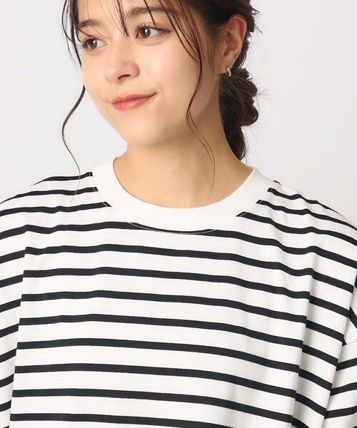 DRESKIP（ドレスキップ）の「◆【遮熱/UVカット】AIR SHIELD ゆるTシャツ（Tシャツ/カットソー・レディース・オフホワイト/ブラック系1/オレンジ/ライトブルー/ブラック/ライトベージュ・04/03/02）」の9枚目の写真