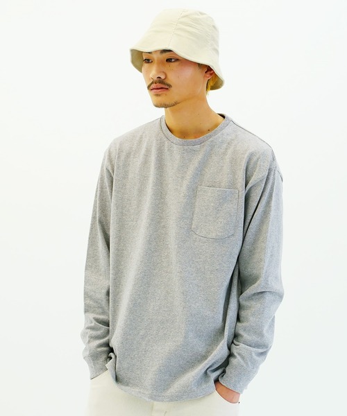 En serio TOKYO（エンソリオトーキョー）の「USAコットンビックロンT（Tシャツ/カットソー・メンズ・ホワイト/グレー/カーキ/ブラック/ダークベージュ/ネイビー/ダークパープル/オレンジ・MEDIUM/LARGE）」の3枚目の写真