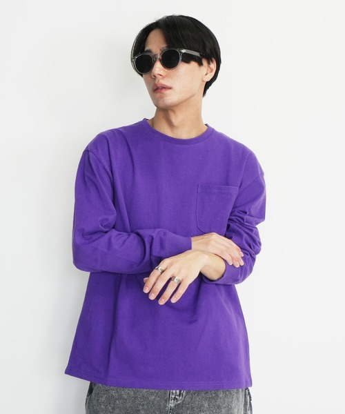 En serio TOKYO（エンソリオトーキョー）の「USAコットンビックロンT（Tシャツ/カットソー・メンズ・ホワイト/グレー/カーキ/ブラック/ダークベージュ/ネイビー/ダークパープル/オレンジ・MEDIUM/LARGE）」の7枚目の写真