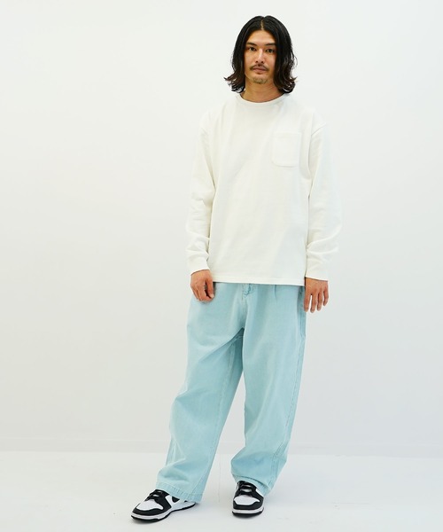 En serio TOKYO（エンソリオトーキョー）の「USAコットンビックロンT（Tシャツ/カットソー・メンズ・ホワイト/グレー/カーキ/ブラック/ダークベージュ/ネイビー/ダークパープル/オレンジ・MEDIUM/LARGE）」の9枚目の写真