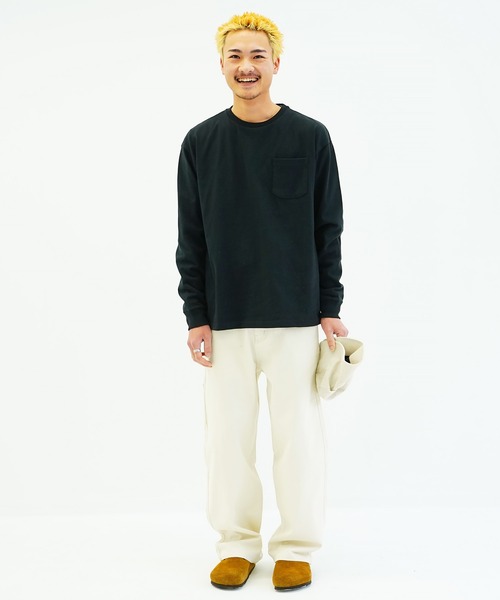 En serio TOKYO（エンソリオトーキョー）の「USAコットンビックロンT（Tシャツ/カットソー・メンズ・ホワイト/グレー/カーキ/ブラック/ダークベージュ/ネイビー/ダークパープル/オレンジ・MEDIUM/LARGE）」の10枚目の写真