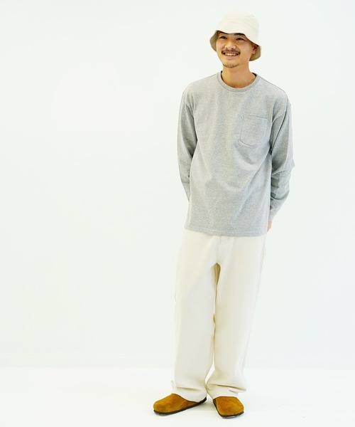 En serio TOKYO（エンソリオトーキョー）の「USAコットンビックロンT（Tシャツ/カットソー・メンズ・ホワイト/グレー/カーキ/ブラック/ダークベージュ/ネイビー/ダークパープル/オレンジ・MEDIUM/LARGE）」の11枚目の写真