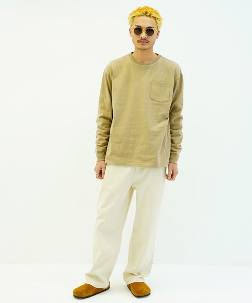 En serio TOKYO（エンソリオトーキョー）の「USAコットンビックロンT（Tシャツ/カットソー・メンズ・ホワイト/グレー/カーキ/ブラック/ダークベージュ/ネイビー/ダークパープル/オレンジ・MEDIUM/LARGE）」の12枚目の写真