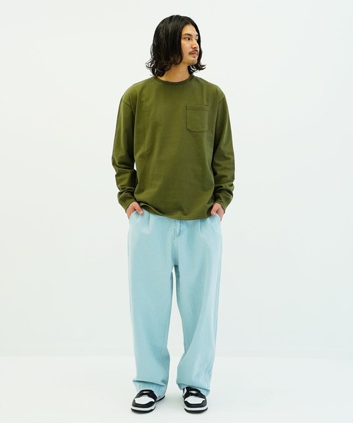 En serio TOKYO（エンソリオトーキョー）の「USAコットンビックロンT（Tシャツ/カットソー・メンズ・ホワイト/グレー/カーキ/ブラック/ダークベージュ/ネイビー/ダークパープル/オレンジ・MEDIUM/LARGE）」の13枚目の写真