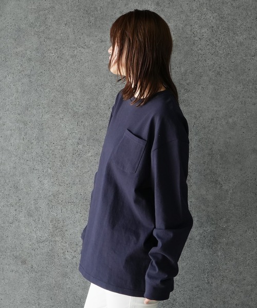 En serio TOKYO（エンソリオトーキョー）の「USAコットンビックロンT（Tシャツ/カットソー・メンズ・ホワイト/グレー/カーキ/ブラック/ダークベージュ/ネイビー/ダークパープル/オレンジ・MEDIUM/LARGE）」の18枚目の写真